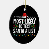 最も可能性が高い文字サンタAリストのクリスマスの休日 セラミックオーナメント (右)