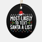 最も可能性が高い文字サンタAリストのクリスマスの休日 セラミックオーナメント (左)