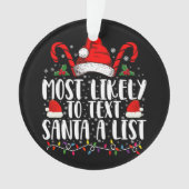 最も可能性が高い文字サンタAリスト一致Christma オーナメント (正面)