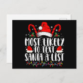 最も可能性が高い文字サンタAリスト一致Christma シーズンポストカード (正面/裏面)