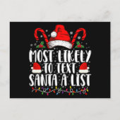 最も可能性が高い文字サンタAリスト一致Christma シーズンポストカード (正面)