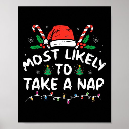 最も可能性が高い昼寝の家族の一致するクリスマ ポスター (正面)