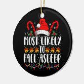 最も可能性が高い秋眠っているクリスマスマッチング セラミックオーナメント (左)