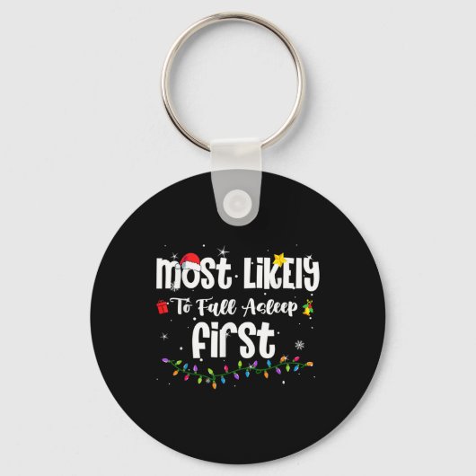 最も可能性が高い秋眠っている初めてのクリスマスサンタH キーホルダー (正面)