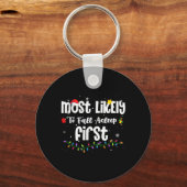 最も可能性が高い秋眠っている初めてのクリスマスサンタH キーホルダー (正面)