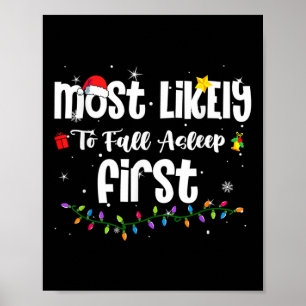 最も可能性が高い秋眠っている初めてのクリスマスサンタH ポスター