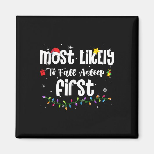 最も可能性が高い秋眠っている初めてのクリスマスサンタH マグネット (正面)