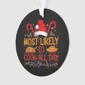 最も可能性が高い調理師日の感謝祭クリスマス オーナメント (正面)