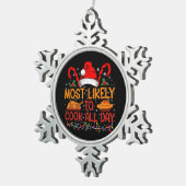 最も可能性が高い調理師日の感謝祭クリスマス スノーフレークピューターオーナメント (右)