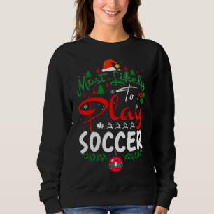 最も可能性が高い遊サッカーユーモアのクリスマスpajama スウェットシャツ