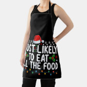 最も可能性が高い食べすべての食べ物のクリスマス家族 エプロン (インサイチュ)
