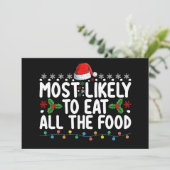 最も可能性が高い食べすべての食べ物のクリスマス家族 招待状 (スタンド正面)