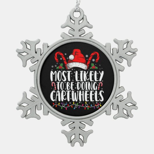 最も可能性が高いCartwheelsマッチングクリスマス スノーフレークピューターオーナメント (正面)