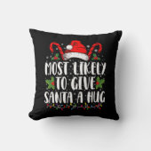 最も可能性が高与えいサンタハグイイングファミリークリスマス クッション (正面)