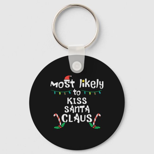 最も可能性の高いキスサンタクロースクリスマスクリスマスファミリー キーホルダー (正面)