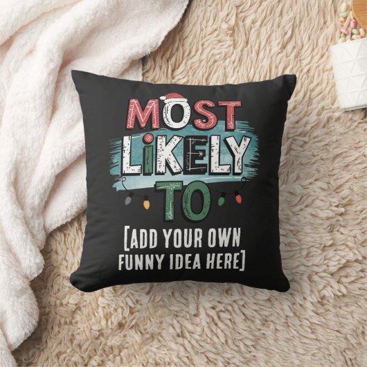 😂最も可能性の高いクリスマスおもしろい引用文の作成 クッション (ブランケット)