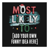 😂最も可能性の高いクリスマスおもしろい引用文の作成 ポスター (正面)