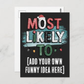 😂最も可能性の高いクリスマスおもしろい引用文の作成 ポストカード (正面/裏面)