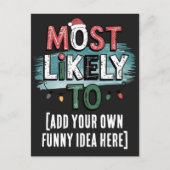 😂最も可能性の高いクリスマスおもしろい引用文の作成 ポストカード (正面)