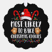 最も可能性の高いクリスマスクッキークリスマスファミリー オーナメントカード (正面)