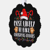 最も可能性の高いクリスマスクッキークリスマスファミリー オーナメントカード (左)