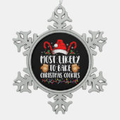 最も可能性の高いクリスマスクッキークリスマスファミリー スノーフレークピューターオーナメント (正面)