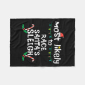 最も可能性の高いレースサンタズライクリスマスクリスマスファミリー フリースブランケット (正面(横))