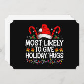 最も可能性の高い与えホリデーハグスクリスマスマッチング 招待状 (正面/裏面)