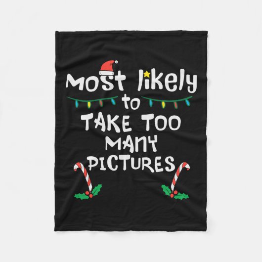 最も可能性の高い取る写真クリスマスクリスマス家族Ma フリースブランケット (正面)
