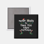 最も可能性の高い取る写真クリスマスクリスマス家族Ma マグネット (正面/裏面)