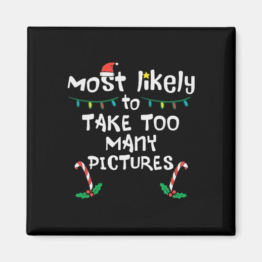 最も可能性の高い取る写真クリスマスクリスマス家族Ma マグネット (正面)