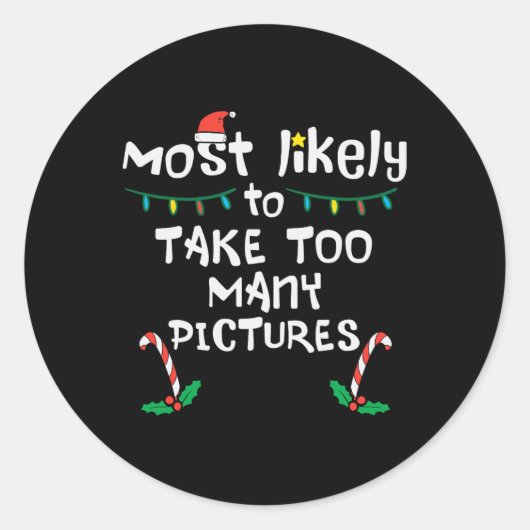 最も可能性の高い取る写真クリスマスクリスマス家族Ma ラウンドシール (正面)