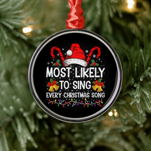 最も可能性の高い各クリスマスソングクリスマス家族 メタルオーナメント (ツリー)