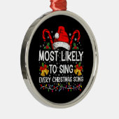 最も可能性の高い各クリスマスソングクリスマス家族 メタルオーナメント (右)