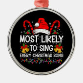 最も可能性の高い各クリスマスソングクリスマス家族 メタルオーナメント (正面)