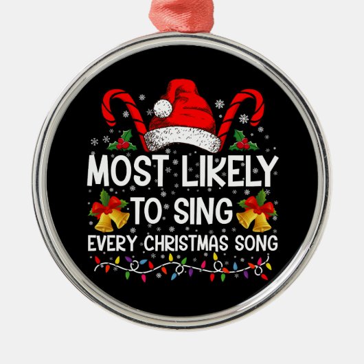 最も可能性の高い各クリスマスソングクリスマス家族 メタルオーナメント (正面)