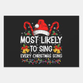 最も可能性の高い各クリスマスソングクリスマス家族 ラッピングペーパーシート (正面)