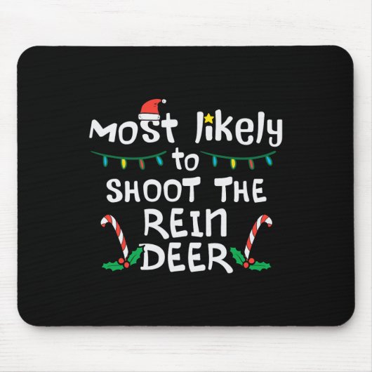 最も可能性の高い撮影トナカイのクリスマスクリスマス家族M マウスパッド (正面)