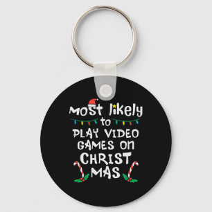 最も可能性の高い遊ビデオゲームのクリスマスクリスマスファミリー キーホルダー