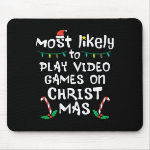 最も可能性の高い遊ビデオゲームのクリスマスクリスマスファミリー マウスパッド