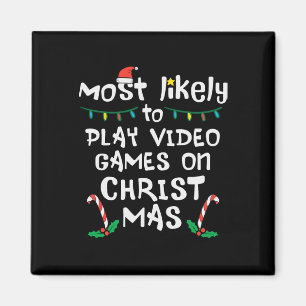 最も可能性の高い遊ビデオゲームのクリスマスクリスマスファミリー マグネット