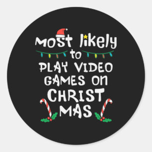 最も可能性の高い遊ビデオゲームのクリスマスクリスマスファミリー ラウンドシール
