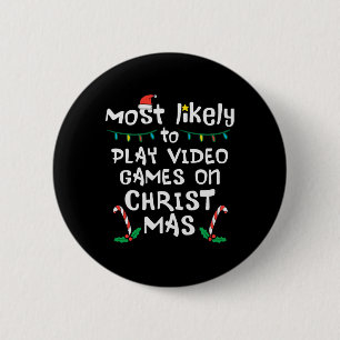 最も可能性の高い遊ビデオゲームのクリスマスクリスマスファミリー 缶バッジ