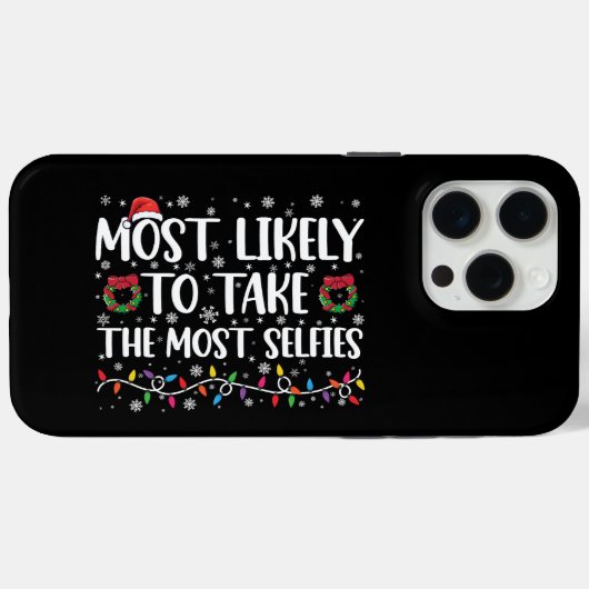 最も多くのセルフィーを撮るクリスマス Case-Mate iPhoneケース (裏面 (横))