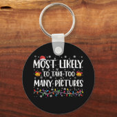 最も多すぎる多くの写真家族クリスマス キーホルダー (正面)