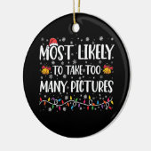 最も多すぎる多くの写真家族クリスマス セラミックオーナメント (左)