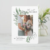 最も多メリーくの植物写真の新しいクリスマスカード 招待状 (スタンド正面)