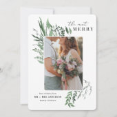 最も多メリーくの植物写真の新しいクリスマスカード 招待状 (正面)