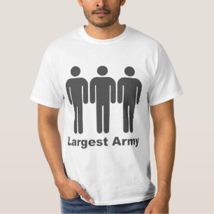 最も大きい軍隊の灰色 Tシャツ