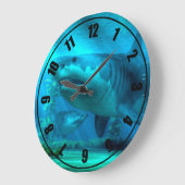 最も大きい鮫 ラージ壁時計 (傾斜)